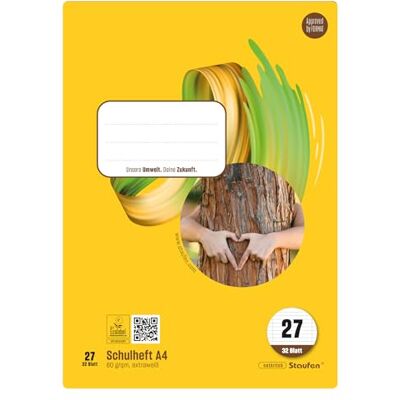 Staufen Style Schulheft 5 Hefte à 32 Blatt, DIN A4, 80 g/m², liniert mit RL Lineatur 27, hochwertiges Papier, ausgezeichnet mit dem EU Ecolabel, praktische Details Staufen Style Schulheft 5 Hefte à 32 Blatt, DIN A4, 80 g/m², liniert mit RL Lineatur 27, hochwertiges Papier, ausgezeichnet mit dem EU Ecolabel, praktische Details
