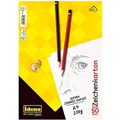 Idena 10384 Zeichenkarton, DIN A4, 50 lose Bogen, extra starkes Zeichenpapier 250 g/m² Idena 10384 Zeichenkarton, DIN A4, 50 lose Bogen, extra starkes Zeichenpapier 250 g/m²