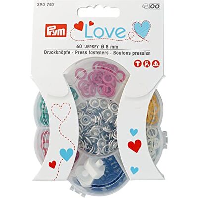 Prym 390740 Love Druckknöpfe Jersey Box, 60 Stück, Ø 8 mm, 6 Farben, Messing Prym 390740 Love Druckknöpfe Jersey Box, 60 Stück, Ø 8 mm, 6 Farben, Messing