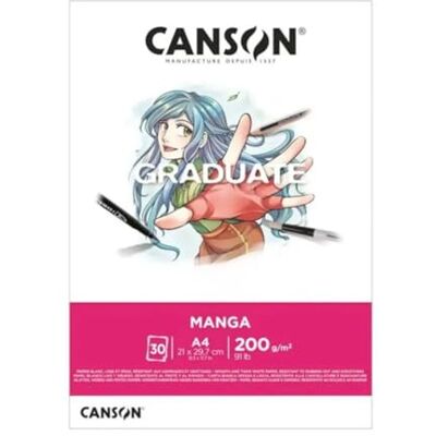 Canson Graduate Manga-Block, A4, 30 Blatt, glatt, 200 g, weiß Canson Graduate Manga-Block, A4, 30 Blatt, glatt, 200 g, weiß
