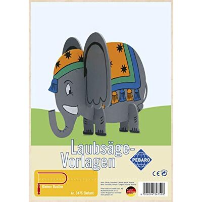 Pebaro 347S Laubsägevorlage Elefant, 3mm Sperrholz DIN A 4, Motiv vorgedruckt, aussägen mit Laubsägebogen, basteln, anmalen, fertig, Basteln mit Holz, Geschenkidee Pebaro 347S Laubsägevorlage Elefant, 3mm Sperrholz DIN A 4, Motiv vorgedruckt, aussägen mit Laubsägebogen, basteln, anmalen, fertig, Basteln mit Holz, Geschenkidee