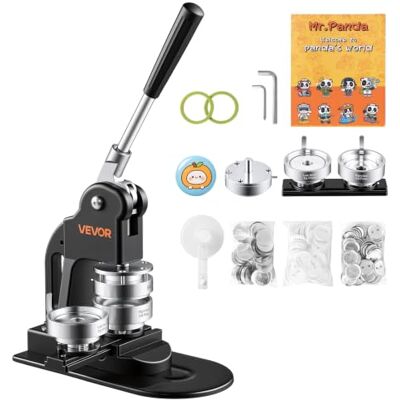 VEVOR Buttonmaschine 58 mm Badgemaker 500-tlg. Button-Zubehör Schwarz mit Kreisschneider Zauberbuch Sechskantschlüsseln für DIY-Anstecker Pins Kühlschrankmagnete & Schlüsselanhänger VEVOR Buttonmaschine 58 mm Badgemaker 500-tlg. Button-Zubehör Schwarz mit Kreisschneider Zauberbuch Sechskantschlüsseln für DIY-Anstecker Pins Kühlschrankmagnete & Schlüsselanhänger