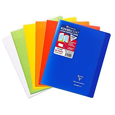 Clairefontaine 951460AMZC- Set mit 6 Heften Koverbook, 48 Blatt, 17 x 22cm, 90g, französische Lineatur, 2 Klarsichthüllen, 1 Set, farbig sortiert Clairefontaine 951460AMZC- Set mit 6 Heften Koverbook, 48 Blatt, 17 x 22cm, 90g, französische Lineatur, 2 Klarsichthüllen, 1 Set, farbig sortiert