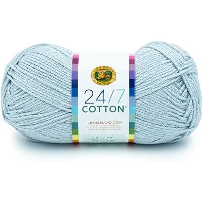 Lion Brand Yarn (1 Knäuel) 24/7 Cotton® Garn, Cool Grey Lion Brand Yarn (1 Knäuel) 24/7 Cotton® Garn, Cool Grey