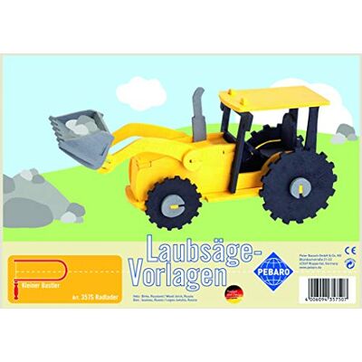 Pebaro 357S Laubsägevorlage Radlader, 3mm Sperrholz DIN A 4, Motiv vorgedruckt, aussägen mit Laubsägebogen, basteln, anmalen, fertig, Basteln mit Holz, Geschenkidee Pebaro 357S Laubsägevorlage Radlader, 3mm Sperrholz DIN A 4, Motiv vorgedruckt, aussägen mit Laubsägebogen, basteln, anmalen, fertig, Basteln mit Holz, Geschenkidee