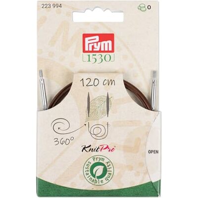 Prym 223994 Natural Kunststoffseil & Zubehör, 360° drehbar, 120 cm Austauschbares Seil für Rundstrickstricknadeln & Tunesische Häkelnadeln, braun Prym 223994 Natural Kunststoffseil & Zubehör, 360° drehbar, 120 cm Austauschbares Seil für Rundstrickstricknadeln & Tunesische Häkelnadeln, braun