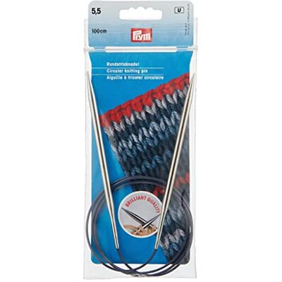 Prym 212176 Rundstricknadeln MS 100 cm 5,50 mm silberfarbig Prym 212176 Rundstricknadeln MS 100 cm 5,50 mm silberfarbig