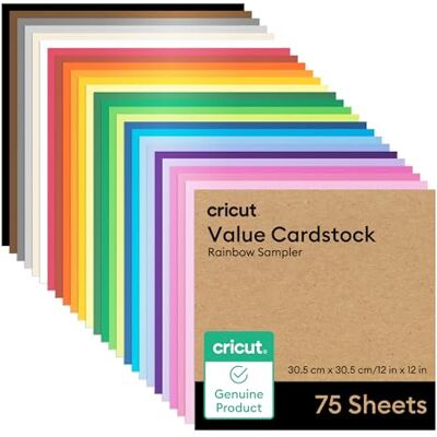 Cricut Value-Bastelkarton, Regenbogen-Sampler, 30,50 cm x 30,5 cm, kompatibel mit allen -Maschinen 75er-Pack Cricut Value-Bastelkarton, Regenbogen-Sampler, 30,50 cm x 30,5 cm, kompatibel mit allen -Maschinen 75er-Pack