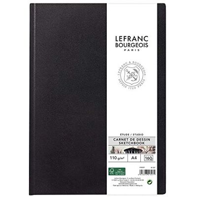 Lefranc Bourgeois 301347 Studio Skizzenbuch 80 Blatt A4, 110 g/m², Skizzenpapier mit feinkörniger Oberfläche zum Zeichnen mit Bleistiften, Kreide, Kohle und anderen Trockentechniken Lefranc Bourgeois 301347 Studio Skizzenbuch 80 Blatt A4, 110 g/m², Skizzenpapier mit feinkörniger Oberfläche zum Zeichnen mit Bleistiften, Kreide, Kohle und anderen Trockentechniken