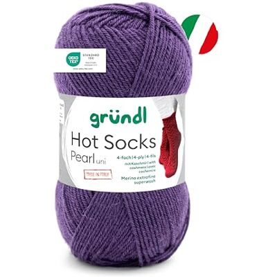 Gründl Wolle Hot Socks Pearl uni 4-fach 1 Knäuel 50 g, aubergine Sockenwolle Sockengarn Weich und hautfreundlich 75% Schurwolle, 20% Polyamid, 5 % Kaschmir 200 m Nadelstärke 2,5-3 Gründl Wolle Hot Socks Pearl uni 4-fach 1 Knäuel 50 g, aubergine Sockenwolle Sockengarn Weich und hautfreundlich 75% Schurwolle, 20% Polyamid, 5 % Kaschmir 200 m Nadelstärke 2,5-3