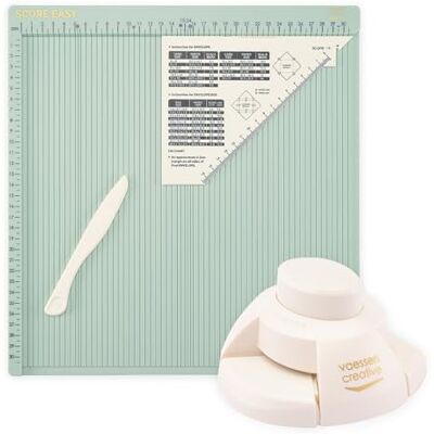 Creative Bastelset Falzbrett Score Easy 30,5 x 30,5 cm und 2-in-1 Kerbenstanzer – Ideal für Karten Basteln, Scrapbooking und Briefumschlag Scrapbooking Zubehör Creative Bastelset Falzbrett Score Easy 30,5 x 30,5 cm und 2-in-1 Kerbenstanzer – Ideal für Karten Basteln, Scrapbooking und Briefumschlag Scrapbooking Zubehör