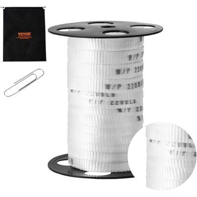 VEVOR Polyester-Zugband, 33 m x 1,6 cm, 998 kgf Zugkapazität, bedrucktes Gurtband zum Kabelziehen für Verpackung, Gartenarbeit, gewerbliche Elektrik, Leitungsarbeiten, weiß VEVOR Polyester-Zugband, 33 m x 1,6 cm, 998 kgf Zugkapazität, bedrucktes Gurtband zum Kabelziehen für Verpackung, Gartenarbeit, gewerbliche Elektrik, Leitungsarbeiten, weiß