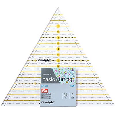 Prym Patchwork Dreieck 60 Grad Multi 8 inch Omnigrid Lineal, Kunststoff, transparent Prym Patchwork Dreieck 60 Grad Multi 8 inch Omnigrid Lineal, Kunststoff, transparent