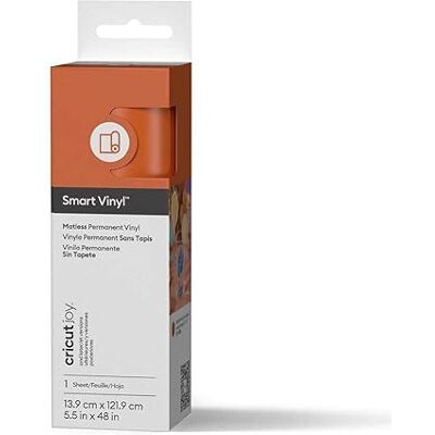 Cricut Joy Smart Permanent-Klebefolie, 14 cm x 4 ft, Orange, ohne Schneidematte, selbstklebende Vinylrolle für DIY-Bastelarbeiten, kompatibel mit Joy Cricut Joy Smart Permanent-Klebefolie, 14 cm x 4 ft, Orange, ohne Schneidematte, selbstklebende Vinylrolle für DIY-Bastelarbeiten, kompatibel mit Joy