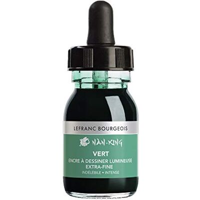 Lefranc Bourgeois 301280 Nan King Zeichentusche & Kalligrafietusche Grün 30 ml, Pigmentiert, lichtbeständig, für Zeichnen & Skizzen Lefranc Bourgeois 301280 Nan King Zeichentusche & Kalligrafietusche Grün 30 ml, Pigmentiert, lichtbeständig, für Zeichnen & Skizzen