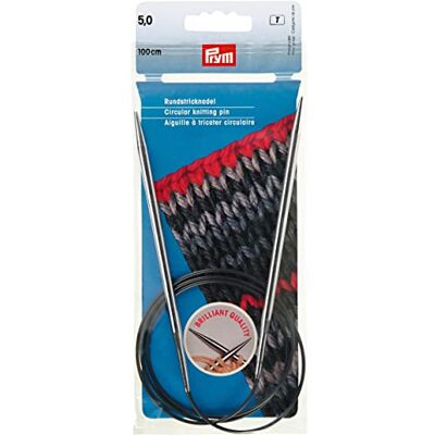 Prym 212166 Rundstricknadeln MS 100 cm 5,00 mm silberfarbig Prym 212166 Rundstricknadeln MS 100 cm 5,00 mm silberfarbig