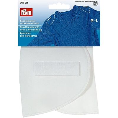 Prym 993816 Schulterpolster Halbmond Haftverschluß PA M-L Haut, White Prym 993816 Schulterpolster Halbmond Haftverschluß PA M-L Haut, White