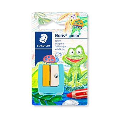 Staedtler Noris junior 514 Bleistiftspitzer – für dicke Stifte, 14 mm Anspitzer aus Kunststoff mit Klingenschutz, kindgerecht – Türkis/Sonnengelb – Art.-Nr. 514 10 BK Staedtler Noris junior 514 Bleistiftspitzer – für dicke Stifte, 14 mm Anspitzer aus Kunststoff mit Klingenschutz, kindgerecht – Türkis/Sonnengelb – Art.-Nr. 514 10 BK