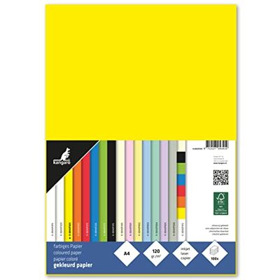 Kangaro Tonpapier Gelb DIN A4-120g/m² FSC mix 100 pack Briefpapier Bastelpapier DIY K-0043F025 29.7x21x1.5 Kangaro Tonpapier Gelb DIN A4-120g/m² FSC mix 100 pack Briefpapier Bastelpapier DIY K-0043F025 29.7x21x1.5