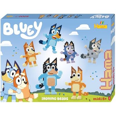 Hama Perlen 7916 Bügelperlen Geschenkpackung mit ca. 4000 Bastelperlen mit Durchmesser 5 mm, Motiv Bluey, kreativer Bastelspaß für Groß und Klein Hama Perlen 7916 Bügelperlen Geschenkpackung mit ca. 4000 Bastelperlen mit Durchmesser 5 mm, Motiv Bluey, kreativer Bastelspaß für Groß und Klein