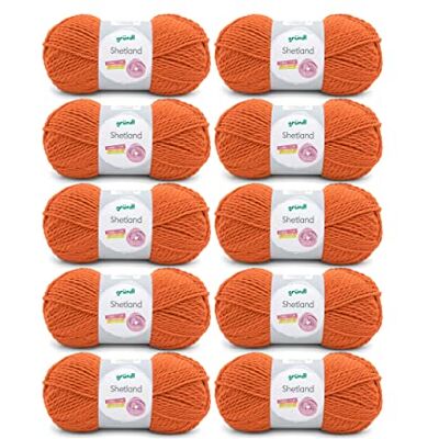 Gründl Wolle Shetland Winterwolle 10 Knäuel 100 g, orange Dicke Wolle zum Häkeln und Stricken Weich und wärmend 80 % Polyacryl, 20 % Wolle 100 g / 170 m Nadelstärke 7-8 Gründl Wolle Shetland Winterwolle 10 Knäuel 100 g, orange Dicke Wolle zum Häkeln und Stricken Weich und wärmend 80 % Polyacryl, 20 % Wolle 100 g / 170 m Nadelstärke 7-8