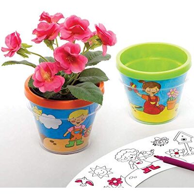 Baker Ross Ausmalbare Blumentöpfe, Bastelset, Garten, 3er-Packung, eigene Blumentöpfe erstellen, Kunststoff-Pflanztöpfe für Kinder zum Verzieren, FE509 Baker Ross Ausmalbare Blumentöpfe, Bastelset, Garten, 3er-Packung, eigene Blumentöpfe erstellen, Kunststoff-Pflanztöpfe für Kinder zum Verzieren, FE509