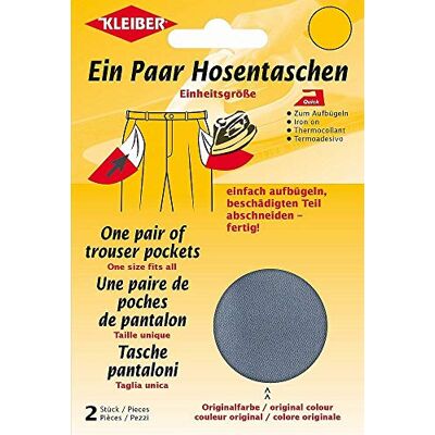 Kleiber Ersatz-Hosentasche zum Aufbügeln, dunkelgrau Kleiber Ersatz-Hosentasche zum Aufbügeln, dunkelgrau