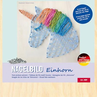 Pebaro NB9 Nagelbild Kreativ Set, Bastelset, Fadenbild, Fadenspannbild, String Art, mit vorgedrucktem Motiv Einhorn, inkl. Nägel, Basteln mit Holz, kreative Geschenkidee, Dekoartikel, 20 x 20 cm Pebaro NB9 Nagelbild Kreativ Set, Bastelset, Fadenbild, Fadenspannbild, String Art, mit vorgedrucktem Motiv Einhorn, inkl. Nägel, Basteln mit Holz, kreative Geschenkidee, Dekoartikel, 20 x 20 cm