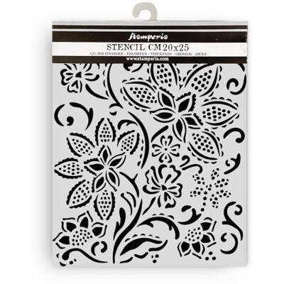 Stamperia Thick Stencils for Scrapbooks, Albums, Cards, Bullet Journalling, and More, Flexible Material, Easy to Clean, Perfect for Hobbies, Crafts and Gifting (Timeless, Batik Flowers) Stamperia Thick Stencils for Scrapbooks, Albums, Cards, Bullet Journalling, and More, Flexible Material, Easy to Clean, Perfect for Hobbies, Crafts and Gifting (Timeless, Batik Flowers)