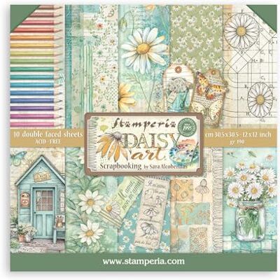 Stamperia Scrapbook Paper Pad for Scrapbooks, Albums, Cards, Bullet Journals and More, Acid Free, Double-Sided, Perfect for Hobbies, Crafts, and Gifting (Daisy Art) (30.5 x 30.5cm) Stamperia Scrapbook Paper Pad for Scrapbooks, Albums, Cards, Bullet Journals and More, Acid Free, Double-Sided, Perfect for Hobbies, Crafts, and Gifting (Daisy Art) (30.5 x 30.5cm)