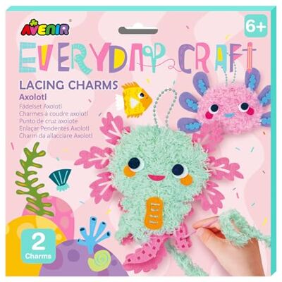 Avenir 6307771 Fädelset Axolotl Anhänger, Bastelset für Kinder ab 6 Jahren Avenir 6307771 Fädelset Axolotl Anhänger, Bastelset für Kinder ab 6 Jahren