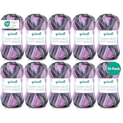 Gründl Wolle Cotton Quick print 10 Knäuel 50 g, mauve-rosa-flieder dünne Wolle zum Häkeln mit Farbverlauf Strickgarn Glänzend und hautfreundlich 100 % Baumwolle 50 g / 125 m Gründl Wolle Cotton Quick print 10 Knäuel 50 g, mauve-rosa-flieder dünne Wolle zum Häkeln mit Farbverlauf Strickgarn Glänzend und hautfreundlich 100 % Baumwolle 50 g / 125 m