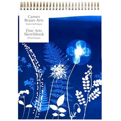 Clairefontaine 83506C Skizzenbuch Cyanotype mit kopfseitiger Spiralbindung A4 21x29,7 cm, 40 Blatt, weißes Mixed Media-Zeichenpapier 180g, 1 Stück Clairefontaine 83506C Skizzenbuch Cyanotype mit kopfseitiger Spiralbindung A4 21x29,7 cm, 40 Blatt, weißes Mixed Media-Zeichenpapier 180g, 1 Stück