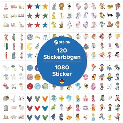 Avery Set Aufkleber für Kinder 1.000+ Sticker (Made in Germany, 20 verschiedene Themen für Jungen und Mädchen, Kindergeburtstag, Mitgebsel, Gastgeschenk, Give away, Schultüte) Art. 51027 Avery Set Aufkleber für Kinder 1.000+ Sticker (Made in Germany, 20 verschiedene Themen für Jungen und Mädchen, Kindergeburtstag, Mitgebsel, Gastgeschenk, Give away, Schultüte) Art. 51027