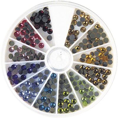 Rayher 15129999 Hotfix Strasssteine aus Glas, 4 mm ø, 12 Farben, Sortierbox 240 Stück, Glas-Strasssteine, Schmucksteine zum Aufbügeln Rayher 15129999 Hotfix Strasssteine aus Glas, 4 mm ø, 12 Farben, Sortierbox 240 Stück, Glas-Strasssteine, Schmucksteine zum Aufbügeln
