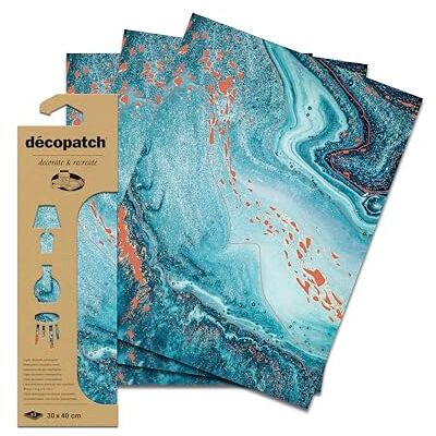 décopatch C923C Pack mit 3 Bogen Papier 30x40cm Metallic-Effekt décopatch C923C Pack mit 3 Bogen Papier 30x40cm Metallic-Effekt