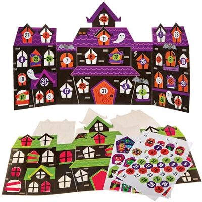 Baker Ross FN297 Spukhaus-Countdown-Sets 2er-Pack, Halloween-Adventskalender, Halloween-Basteleien für Kinder Baker Ross FN297 Spukhaus-Countdown-Sets 2er-Pack, Halloween-Adventskalender, Halloween-Basteleien für Kinder