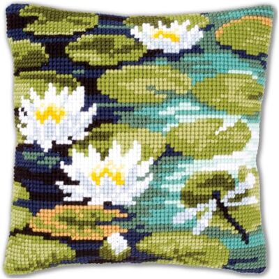 Vervaco Kreuzstich Stickpackungen Kissen Stickerei Set Anfänger Vorgedruckt Seerosen à la Monet DIY Set Kreativ Set Für Erwachseneca. 40 x 40 cm Bastelset Handwerker Haus Dekoration Vervaco Kreuzstich Stickpackungen Kissen Stickerei Set Anfänger Vorgedruckt Seerosen à la Monet DIY Set Kreativ Set Für Erwachseneca. 40 x 40 cm Bastelset Handwerker Haus Dekoration