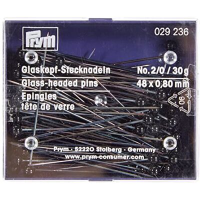 Prym 029236 Glaskopfnadeln, 0,80 x 48mm, schwarz, 30g Prym 029236 Glaskopfnadeln, 0,80 x 48mm, schwarz, 30g
