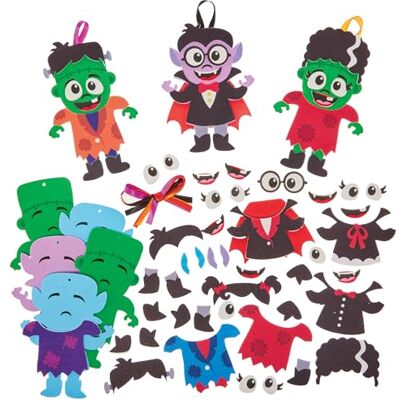 Baker Ross FX745 Vampir- und Monsterdekorationssätze Packung mit 8, Halloween-Dekorationen und Bastelarbeiten für Kinder Baker Ross FX745 Vampir- und Monsterdekorationssätze Packung mit 8, Halloween-Dekorationen und Bastelarbeiten für Kinder
