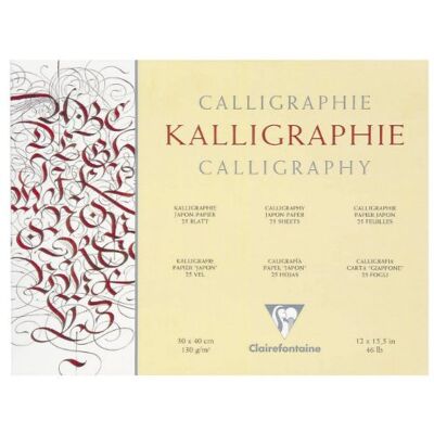 Clairefontaine 96439C Kalligraphiepapier Block Kopfseitig Geleimt Satiniert, 24 x 30 cm, 25 Blatt, 130 g Packung, elfenbein Clairefontaine 96439C Kalligraphiepapier Block Kopfseitig Geleimt Satiniert, 24 x 30 cm, 25 Blatt, 130 g Packung, elfenbein