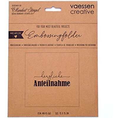 Creative Prägeschablone Folder, Herzliche Anteilnahme, Zum Hinzufügen von Strukturen, Muster und Hintergründe auf Karten oder Scrapbook-Seiten, 15 x 15 cm, Durchscheinend Creative Prägeschablone Folder, Herzliche Anteilnahme, Zum Hinzufügen von Strukturen, Muster und Hintergründe auf Karten oder Scrapbook-Seiten, 15 x 15 cm, Durchscheinend