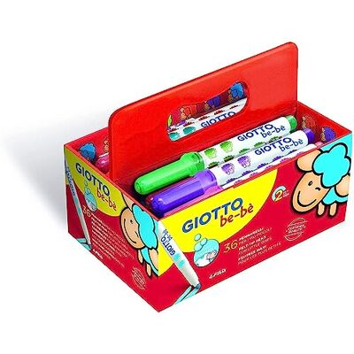 GIOTTO be-bè F461200: Filzstifte für Kinder ab 2 Jahren 36 Fasermaler leuchtende Farben ungiftig wasserlöslich farbig sortiert GIOTTO be-bè F461200: Filzstifte für Kinder ab 2 Jahren 36 Fasermaler leuchtende Farben ungiftig wasserlöslich farbig sortiert