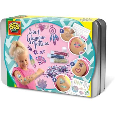 Creative 14155 3-in-1 Glamour Tattoos Vielseitiges Tattooset mit Metallic- und Glitzereffekten für Kinder Creative 14155 3-in-1 Glamour Tattoos Vielseitiges Tattooset mit Metallic- und Glitzereffekten für Kinder