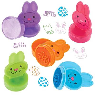 Baker Ross FX472 Hasen-Selbstfärbestempel 10er-Pack, Osterstempel für Kinder zum Basteln Baker Ross FX472 Hasen-Selbstfärbestempel 10er-Pack, Osterstempel für Kinder zum Basteln