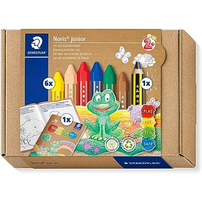 Staedtler Noris junior 61 Mal-Set – Wachsmalstifte, Bleistift & Heft 6 Wachsmalstifte, Kinderbleistift & Malheft, dicke Form – für kleine Hände – Art.-Nr. 61 C1 Staedtler Noris junior 61 Mal-Set – Wachsmalstifte, Bleistift & Heft 6 Wachsmalstifte, Kinderbleistift & Malheft, dicke Form – für kleine Hände – Art.-Nr. 61 C1