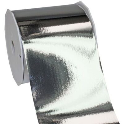 PRÄSENT C.E. Pattberg Mexico Geschenkband metallic Silber, 25 m Ringelband zum Einpacken von Geschenken, 90 mm Breite, Zubehör zum Dekorieren & Basteln, Dekoband, Anlass PRÄSENT C.E. Pattberg Mexico Geschenkband metallic Silber, 25 m Ringelband zum Einpacken von Geschenken, 90 mm Breite, Zubehör zum Dekorieren & Basteln, Dekoband, Anlass