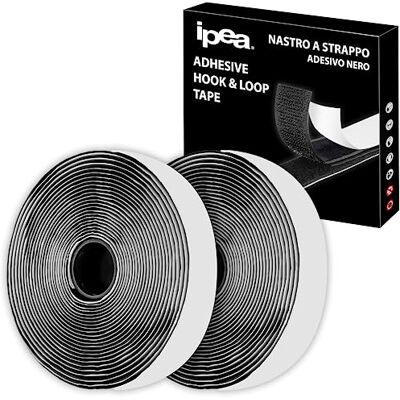 IPEA PEA Klettband Selbstklebend Schwarz 20 mm Extra Stark 5 Meter Länge Klebestreifen, Vielseitig Einsetzbar zum Befestigen von Objekten, Moskitonetz, Teppichen Doppelseitig Klebende IPEA PEA Klettband Selbstklebend Schwarz 20 mm Extra Stark 5 Meter Länge Klebestreifen, Vielseitig Einsetzbar zum Befestigen von Objekten, Moskitonetz, Teppichen Doppelseitig Klebende