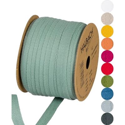 Halbach Baumwollband, 10 mm x 30 m, salbeigrün Webband aus 100 % Baumwolle, Meterware zum Basteln, Dekorieren und Nähen Halbach Baumwollband, 10 mm x 30 m, salbeigrün Webband aus 100 % Baumwolle, Meterware zum Basteln, Dekorieren und Nähen