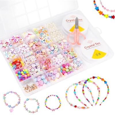 Carehabi Perlen set Schmuck Basteln Mädchen, Ketten Basteln Kinder Mädchen, Armbänder Selber Machen set DIY Freundschaftsarmbänder für Weihnachten, Geburtstage, Party Carehabi Perlen set Schmuck Basteln Mädchen, Ketten Basteln Kinder Mädchen, Armbänder Selber Machen set DIY Freundschaftsarmbänder für Weihnachten, Geburtstage, Party